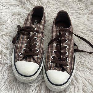 Plaid Low Top Converse